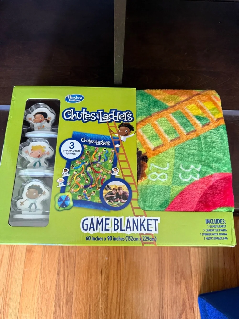 Hasbro Chutes & Ladders Game Blanket - Green, Red, Orange, Yellow